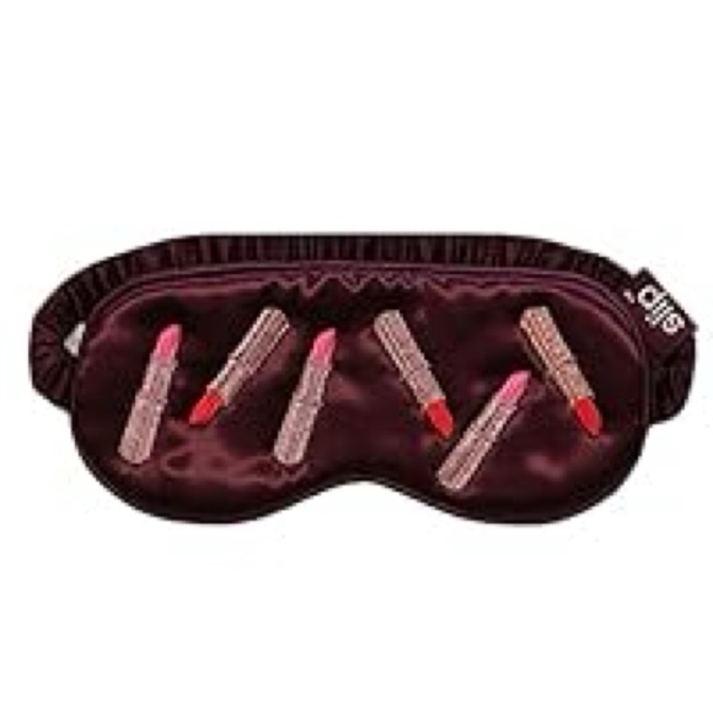 Slip 100% Silk Burgundy Lipstick Print Eye Mask